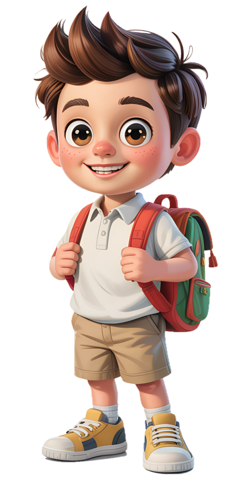 Happy Young Boy Smiling and Ready for School With a Backpack